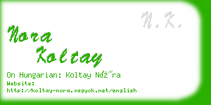 nora koltay business card